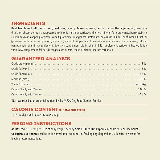 ACANA Premium Pate in Bone Broth Grain-Free Wet Dog Food Beef Recipe 12.8oz Cans (12 Count)