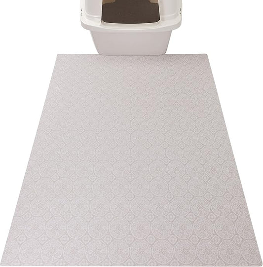 Drymate XL Original Cat Litter Mat, Contains Mess from Box, Protects Floors, Urine-Proof, Machine Washable, Soft on Kitty Paws, Absorbent, Waterproof (USA Made, Recycled Content) (29”x36”)(Tan Global)