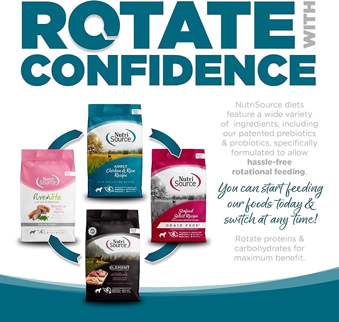 NutriSource Grain Free Dry Dog Food, Chicken and Peas, 12LB