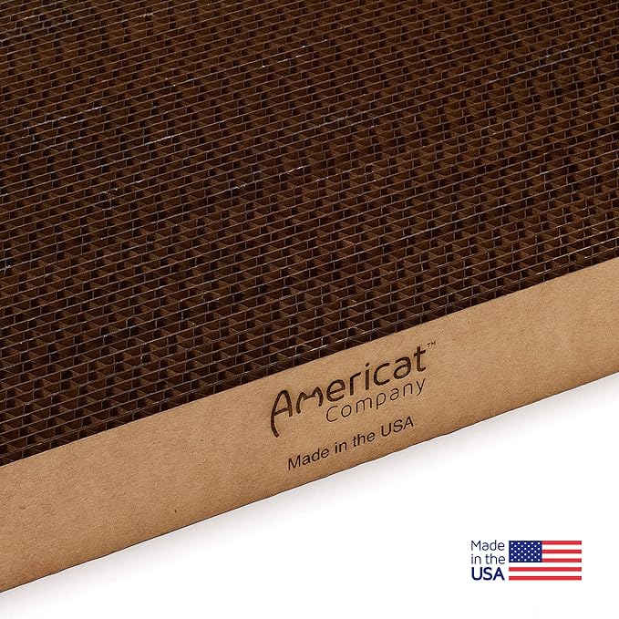Cat Scratcher by Americat – Made in USA Cardboard Scratching Pad & Lounger – X Large, 2-Sided, Heavy, No-Shedding, Long-Lasting (Rectangle)