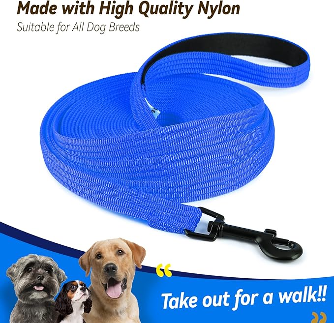 lynxking Dog Training Leash Long Obedience Recall Agility Leash 15ft 30ft 50ft Tracking Lead Perfect for Training Play Camping and Backyard