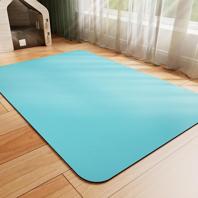 Pet Feeding Mat - Absorbent Dog Mat for Food and Water, No Stains Cat Bowl Mat, Easy to Clean Pet Placemats, Quick Dry Dog Water Dispenser Mat for Messy Drinkers | Teal 16"x 24"