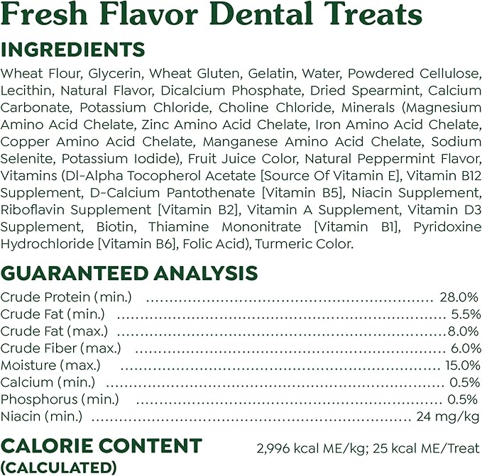 Greenies Regular Dental Dog Treats, Fresh Flavor, 12 oz. Pack (12 Treats)