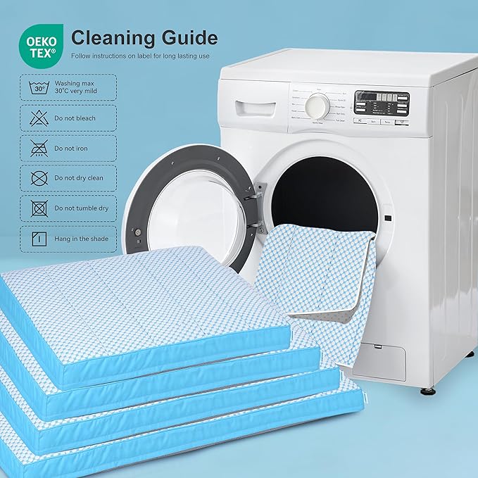 Cooling Dog Bed for Medium Dogs - Orthopedic Pet Beds with Memory Foam, QMAX>0.5, Waterproof Removable Washable Cover for Hot Weather, Blue, 30" L x 20" W x 3" H