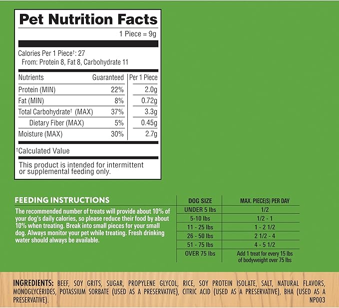 Milo's Kitchen Homestyle Dog Treats, Beef Sausage Slices, 10 Ounce, High Protein, No Artificial Flavors