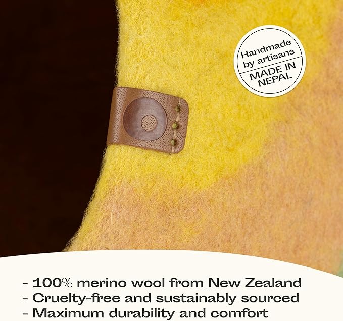 MEOWFIA Cat Cave – Premium Felt Cat Bed for Indoor Cats, Handmade 100% Merino Wool (Large, Tucson Sunset)