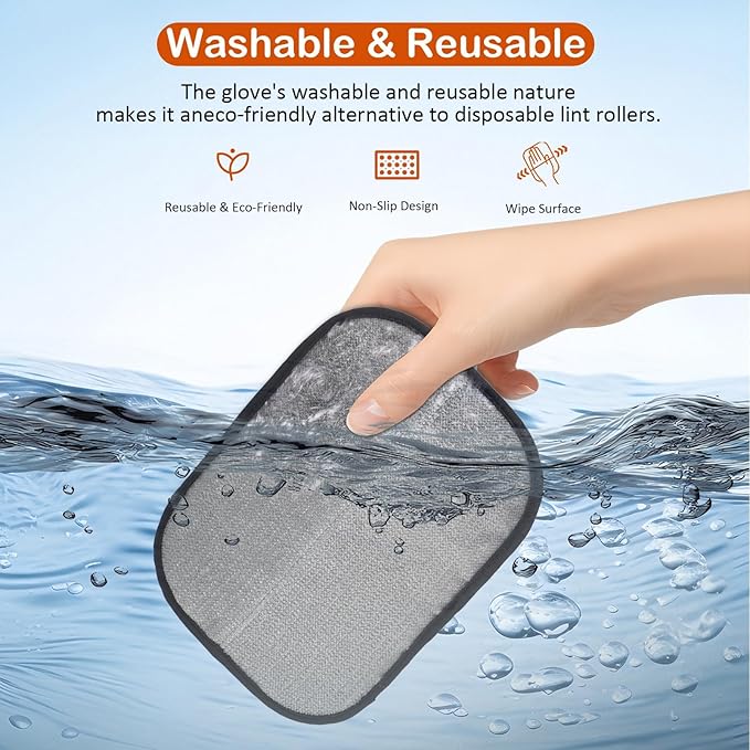 Pet Hair Removal Gloves 2-Pack - Upgraded Five-Finger Electrostatic Cats & Dogs Hair Brush Shedding | Reusable Pet Hair Remover Tool for Laundry, Furniture, Car Seat (Neon Green)