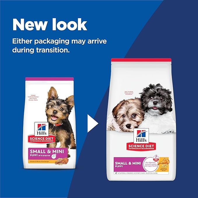 Hill's Science Diet Puppy Small & Mini Breeds Dry Dog Food, Chicken, Brown Rice, & Barley, 4.5 lb Bag