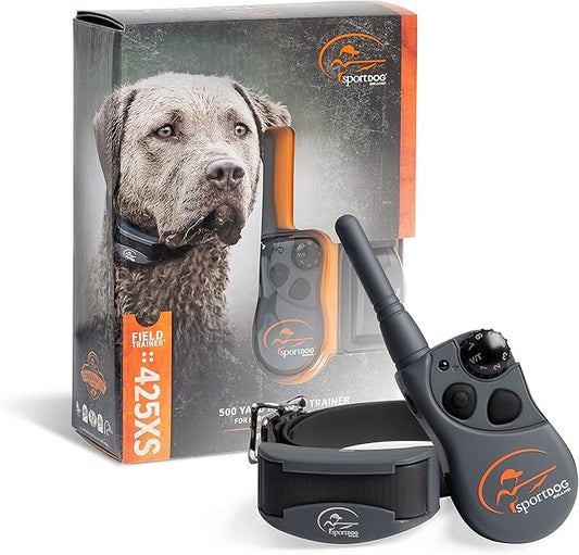SportDOG FieldTrainer 425XS - Remote Trainer Designed for Off-Leash Control & Training - for Stubborn Dogs - 500-Yard Range - Waterproof - Quick-Charge Collar - Static, Tone, & Vibration