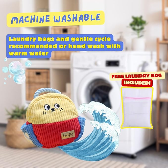 Squeaky Plush Dog Toys, 5-in-1 Crinkle Backpack Puppy Toys to Keep Busy, Cute Stuffed Hide & Seek Cognitive for Small, Medium, Large Dogs, Teething, Boredom Relief & Birthday Gift