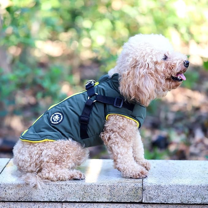 Norbi Dog Winter Jacket with Built-in Harness - Adjustable Warm Coats for Small to Large Dogs - Perfect for Cold Weather