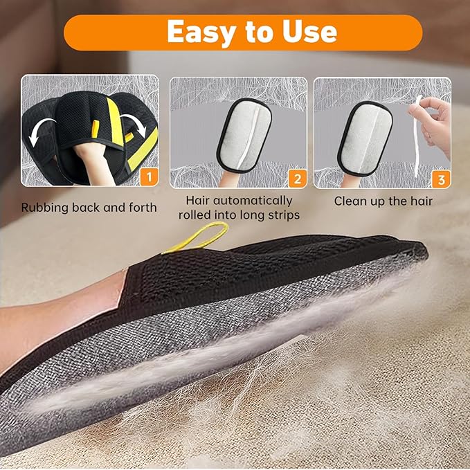 Electrostatic Pet Hair Remover Glove,Magic Brush Pet Hair,Sniffy Universe Dog Brush,Pet Hair Removal Gloves for Pet Hair,Reusable Cat & Dog Hair Remover for Carpet, Curtain(3pcs)