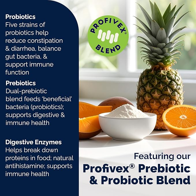 Vetnique Glandex Daily Probiotics for Dogs with Prebiotics to Support Gut Health with Fiber and Digestive Enzymes, Probiotic Chews or Powders (8.5oz Powder, Pork Powder)