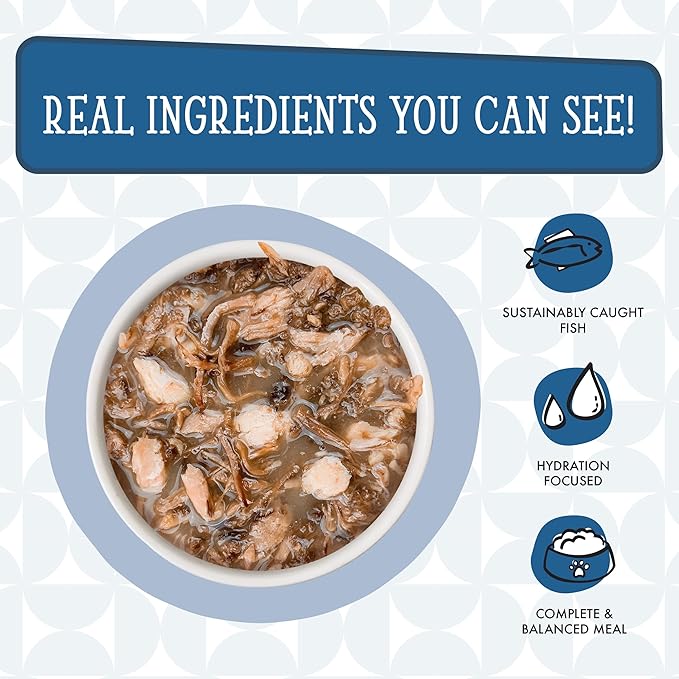 Weruva Cats in The Kitchen, 1 if by Land, 2 if by Sea with Tuna, Beef & Salmon in Gravy Cat Food, 3oz Pouch (Pack of 12)