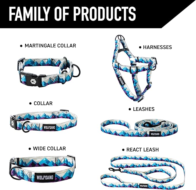 Wolfgang Heavy Duty Adjustable Dog Harness, Pull-Tested to Over 800 lbs for Walking & Training, RockyPeaks Print, Medium