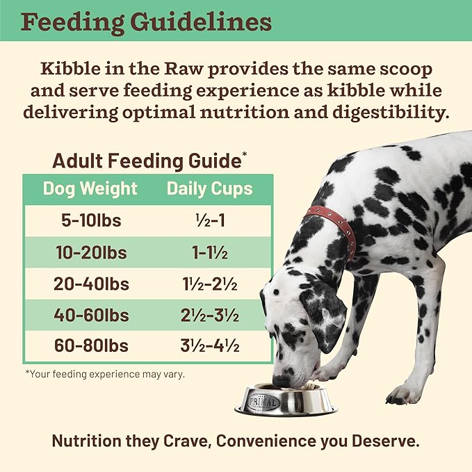 Primal Kibble in The Raw, Freeze Dried Dog Food, Chicken, Scoop & Serve, Made with Raw Protein, Whole Ingredient Nutrition, Crafted in The USA, Dry Dog Food 1.5 lb Bag