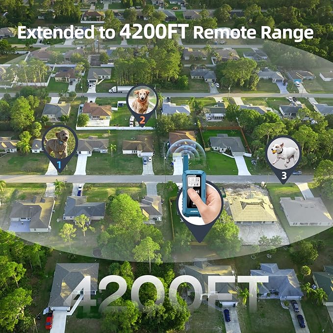 Jugbow Dog Training Collar for 3 Dogs- 4200FT Training Collars with Remote for 5-120 lb Large Medium Small Dogs, Rechargeable Waterproof IPX8 E Collars for Dogs