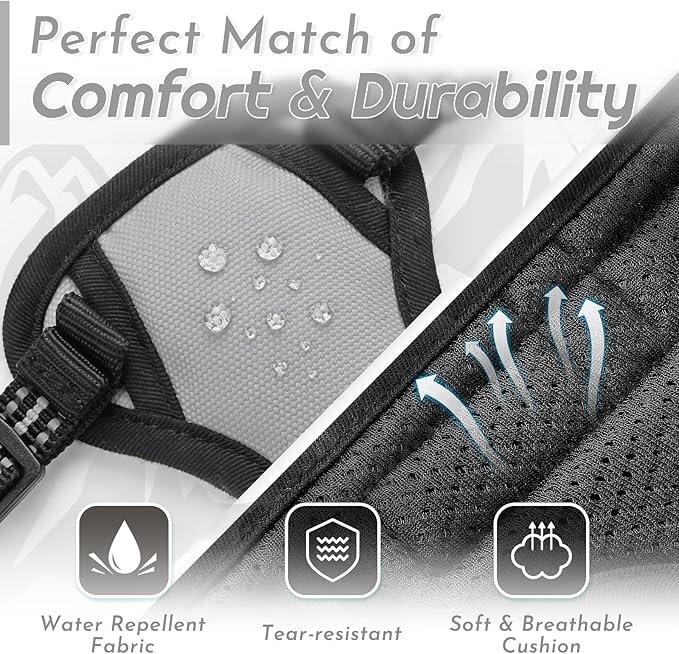 Eagloo Small Dog Harness No Pull, Service Vest with Reflective Strips and Control Handle, Adjustable and Comfortable for Walking, No Choke Pet Harness with 2 Metal Rings, Grey, XS