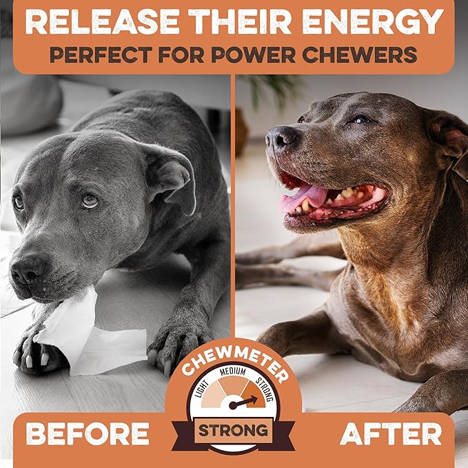 Premium Beef Cheek Rolls for Dogs 5-7" - (3-Pack), Peanut Butter Flavored Long Lasting, Safe & Natural Rawhide Alternative Chews, Ideal for Large Dogs & Aggressive Chewers, Supports Dental Health