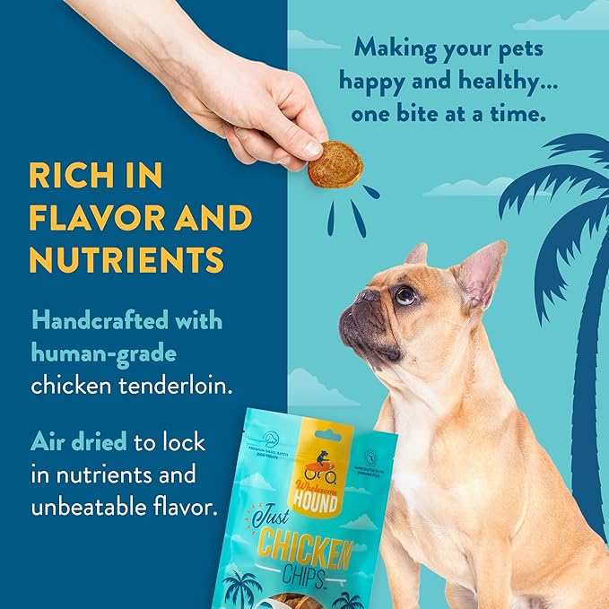 Just Chicken Chips | Single Premium Ingredient & Healthy Treats | All Natural Training Treats for Small, Medium, and Large Dog Breeds | Made in USA - 3oz