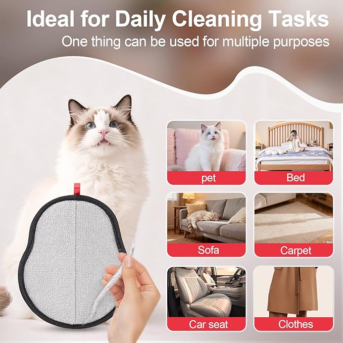 Pet Hair Removal Glove - Magic Brush Electrostatic Mitt for Dogs & Cats, Reusable Grooming Gloves - Dog Hair Remover Tool with 5-Finger Design for Couch, Carpet, Furniture, Laundry & Clothing