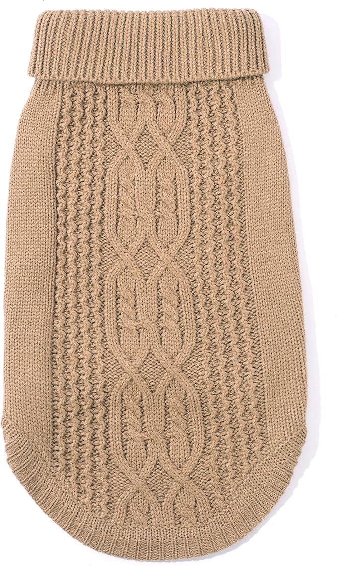 Stretchy Cat Sweater - 17 Colors & 6 Sizes | Snug Winter-Ready Knit for Boy/Girl Cats & Kittens(Khaki, X-Small)