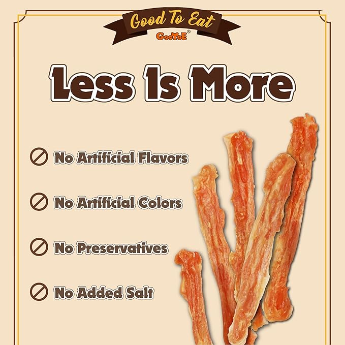 Gootoe Turkey Tendon Dog Treats, Stick (M) 3.17 oz, USA-Sourced Turkey Tendon, Natural Snack, Premium Puppy Chews, Hypoallergenic, Rawhide Free, Reseal Value Bags, Size for Medium Dogs