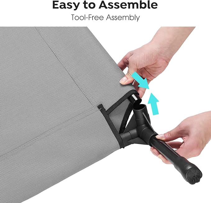 Veehoo Cooling Elevated Dog Bed, Portable Raised Pet Cot with Washable & Breathable Mesh, No-Slip Feet Durable Dog Cots Bed for Indoor & Outdoor Use, Small, Silver Gray