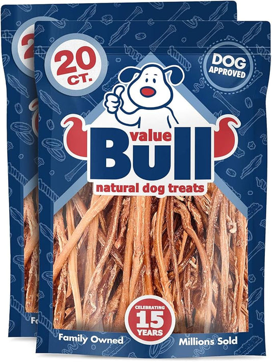 ValueBull Lamb Pizzle Sticks, 40 Count - Natural Dog Treats, Grass-Fed
