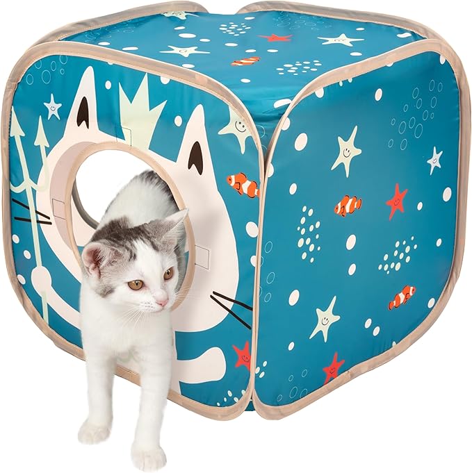 Kitty City Ocean Cat Play Furniture, Play Cube