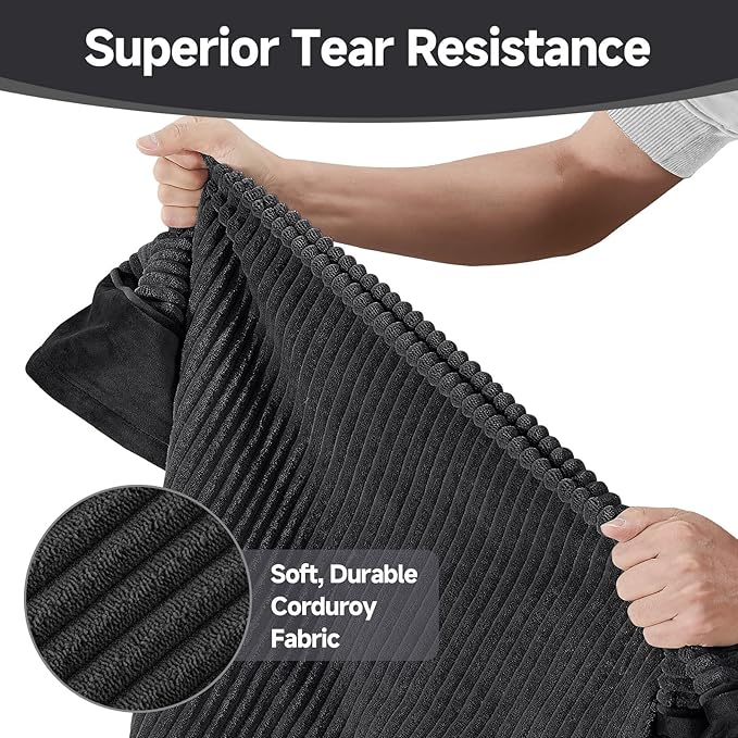 OhGeni Orthopedic Waterproof & Machine Washable Dog Bed for Extra Large Pets, Suitable for Crates, Cat Mat with 25D Egg Crate Foam, Non-Slip Bottom & Removable Cover, 47 Inches(Black)