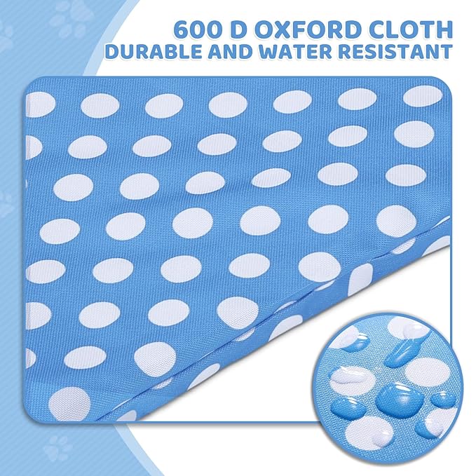 Magshion Foldable Pet Stroller, 3-in-1 Dog Travel Jogger with Detachable Carrier, Cup Holder, Storage Basket, Folding Carrier for Small/Medium Dogs & Cats Up to 33 lbs, Sky Blue Polka Dots