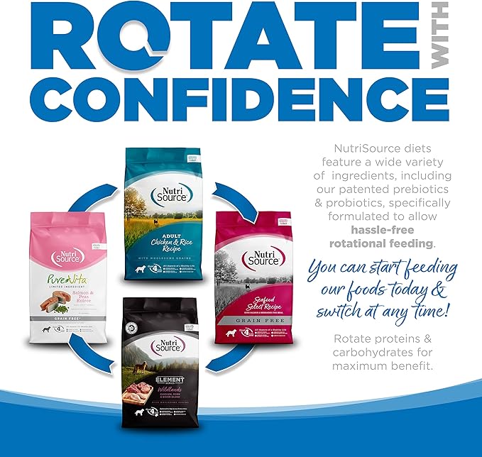 NutriSource Grain-Free Dog Food, Large Breed, Made with Chicken and Peas, Large Breed, 30LB, Dry Dog Food