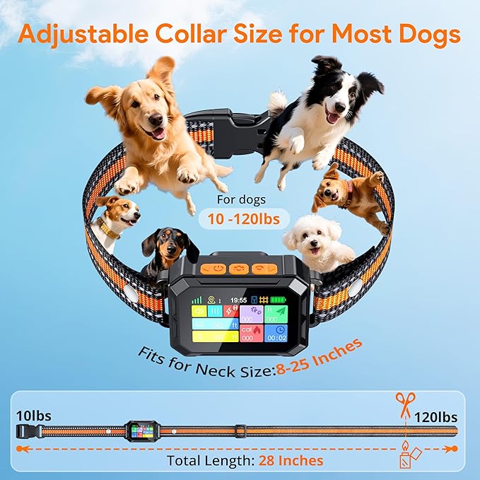 Meowant GPS Wireless Dog Fence System Collar with Training Remote, Free App, Custom Invisible Fence(82-7000ft), Beep/Vibration/Correction, Early Alert Band, Waterproof LCD Collar, Dogs 10+Lbs, Outdoor