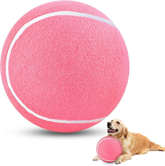 HETOO Large Dog Tennis Balls: 9.5 inch Pink Dog Toys- Giant Big Outdoor Dog Toys Balls- Dog Tennis Ball Toys for Small Medium Large Dogs- Pet Toys Birthday Gift