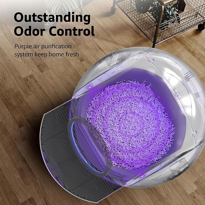 Self Cleaning Litter Box, Automatic Litter Box Self Cleaning for Multiple Cats, Extra Large Robot Cat Litter with Safety Sensor Protection, Odor Removal, Smart APP Control, Litter Tracking Pedal