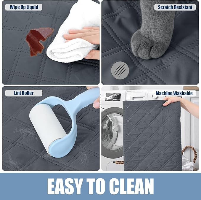 Smiry Waterproof Dog Blanket, Reversible Dog Bed Cover Pet Blanket, Soft Pet Couch Covers for Sofa Washable, Bed Couch Sofa Furniture Protector for Puppy Cat Kids (68"x82", Dark Grey/Black)