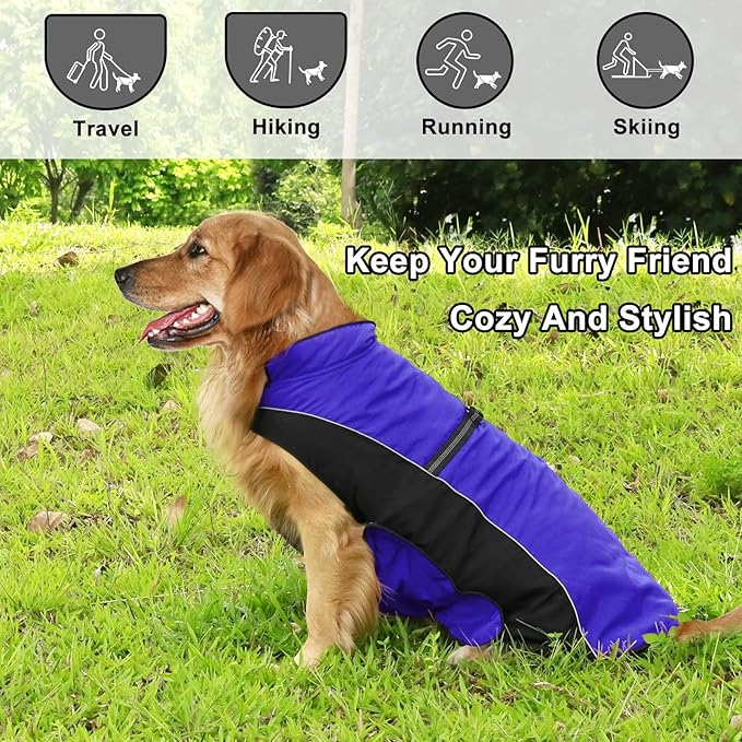 Warm Dog Winter Coat, Gimilife Dog Sweater Cold Weather Coats Waterproof Dogs Apparel Clothes Pet Jacket Padded Vest Outfit for Small Medium Large Dogs