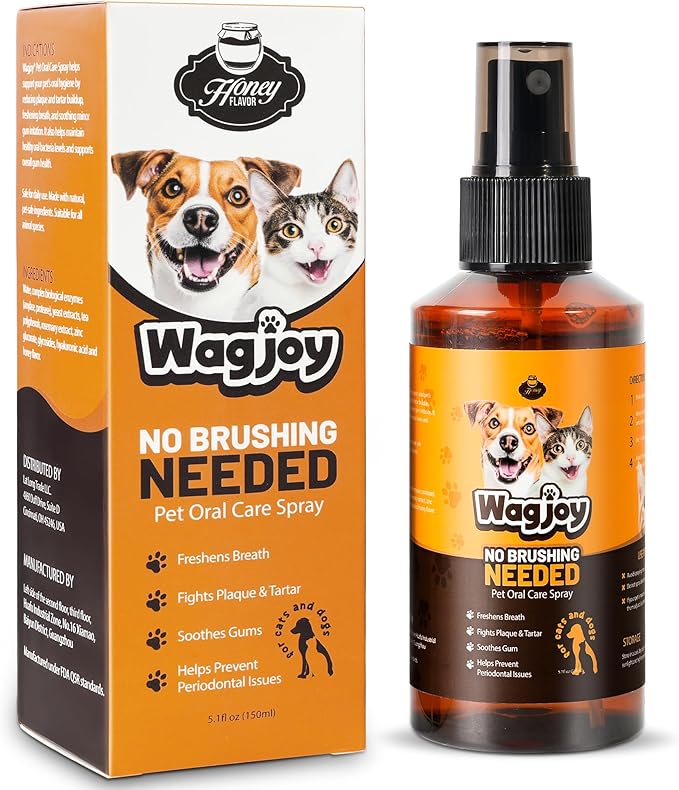 Dog Dental Care Spray, Vet-Recommended Breath Freshener for Pet, Reduces Plaque & Tartar, Prevents Gingivitis & Oral Infections, 5.1 Fl Oz - Teeth Cleaning Spray for Fresh Breath