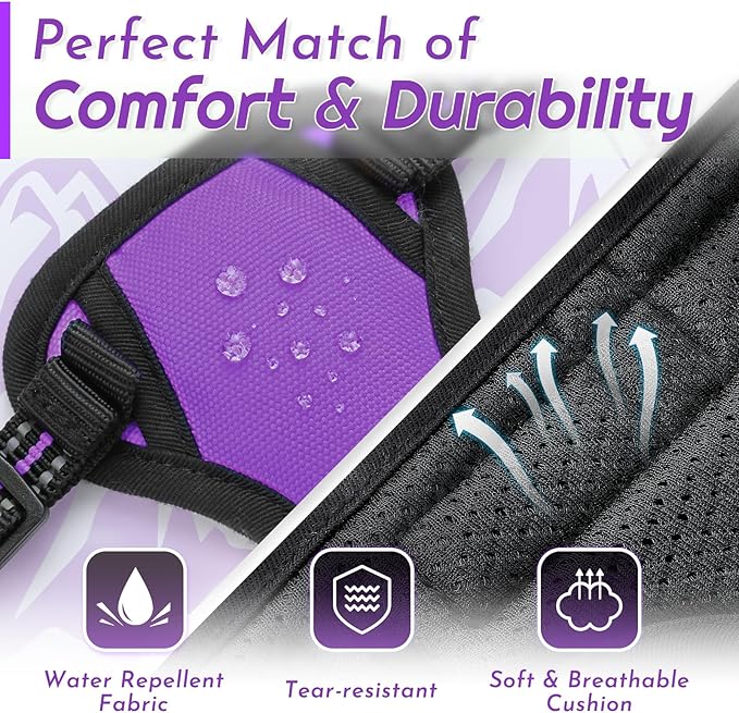 Eagloo Small Dog Harness No Pull, Service Vest with Reflective Strips and Control Handle, Adjustable and Comfortable for Walking, No Choke Pet Harness with 2 Metal Rings, Purple, XS