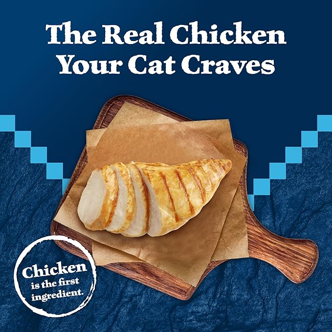 Blue Buffalo Wilderness High-Protein & Grain-Free Wet Cat Food Paté for Adult Cats 7+, Made with Natural Ingredients, Chicken Recipe, 3-oz. Cans (24 Count)
