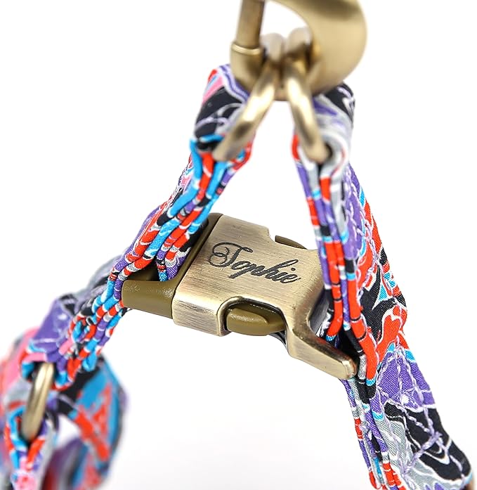 Angie and Allie Organic Cotton Personalized Step in Dog Harness,Custom Dog Halter Vests,Adjustable No Pull Canine Halter Harness for Small Medium Large Dogs