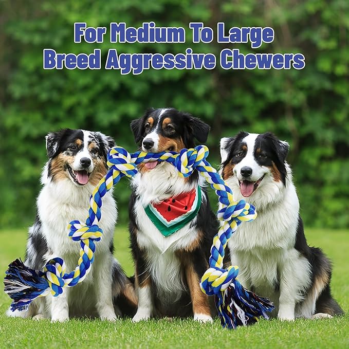 Giant Rope Toys for Large Dogs - 42In 6-Knots Indestructible Toy for Aggressive Chewers, Heavy Duty Chew Toys, Interactive Tug Toy, Durable for Medium Large Breeds
