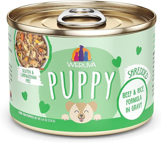 Weruva Puppy, Beef and Rice Formula in Gravy, 6oz Can, Pack of 8