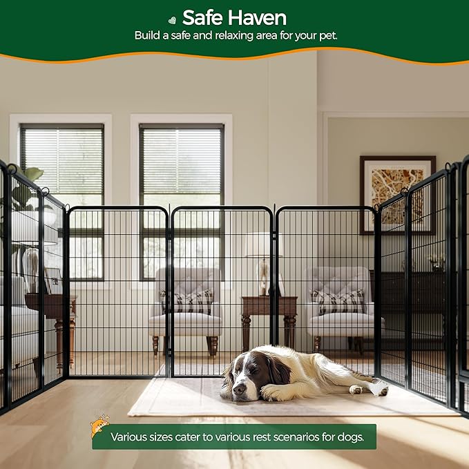 Yaheetech Dog Playpen Outdoor, 47 inch 6 Panels Dog Pen Indoor Heavy Duty Puppy Exercise Pen Metal Pet Fence for RV Camping/Yard/Garden
