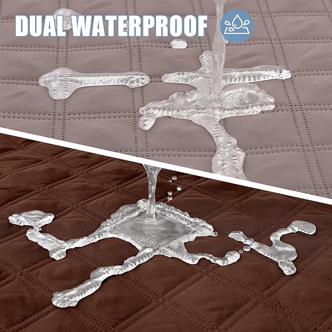 Smiry Waterproof Dog Blanket, Reversible Dog Bed Cover Pet Blanket, Soft Pet Couch Covers for Sofa Washable, Bed Couch Sofa Furniture Protector for Puppy Cat Kids (30"x70", Greyish Brown/Brown)