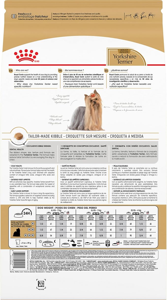 Royal Canin Breed Health Nutrition Yorkshire Terrier Adult Dry Dog Food, 10 lb Bag