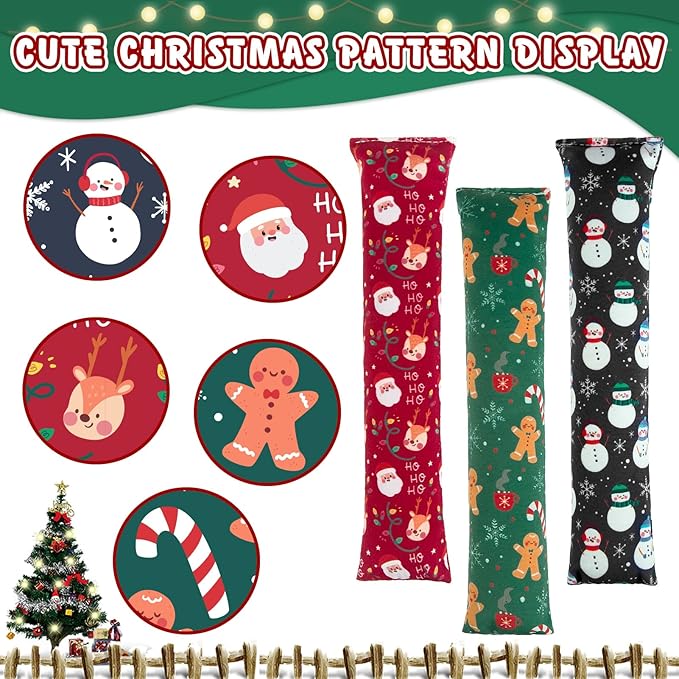 KOOLTAIL Cat Catnip Toys for Christmas, 3 Pack Durable Soft Kicker Toy Filled with Natural Catnip, Interactive Bite Resistant Chew Gift for Indoor Cats Kitten