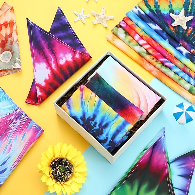 200 Pcs Dog Bandanas Bulk Pet Bibs Colorful Triangle Scarf Pet Bandanas for Medium Large Dogs Spring Summer Birthday Costume Decoration (Tie Dye)