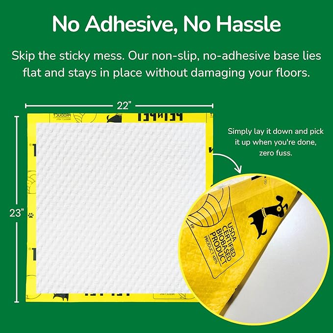 Pet N Pet 50 Counts Pee Pads for Dogs, 48% USDA Certified Plant Based Puppy Pee Pads, Unscented Dog Pad, Leak-Proof Training Pad for Dogs
